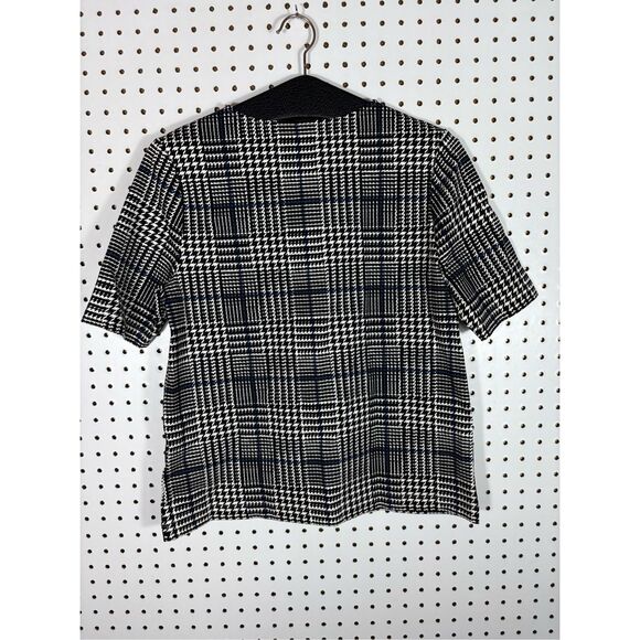 Lauren Ralph Lauren houndstooth plaid blouse size M - Picture 2 of 5